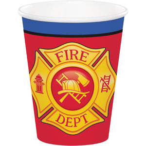 Bulk Pack of 16 Fire Truck Hot/Cold Paper Cups 9 Oz