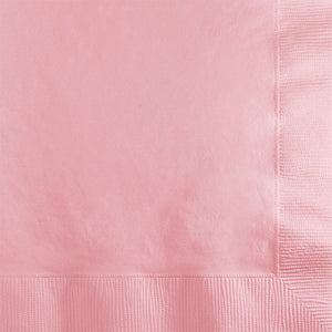 Bulk Pack of 100 Classic Pink Beverage Napkin 2Ply