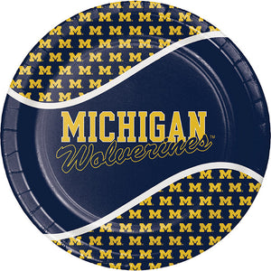 Bulk Pack of 16 Michigan Wolverines Paper Plates