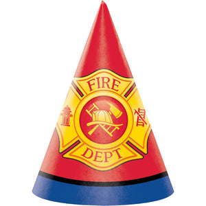 Bulk Pack of 16 Fire Truck Party Hats