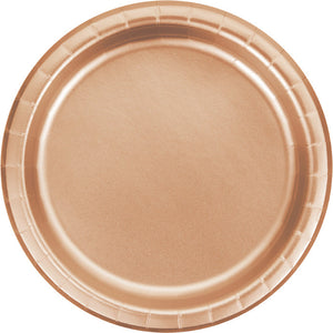 Bulk Pack of 16 Rose Gold Foil Paper Plates