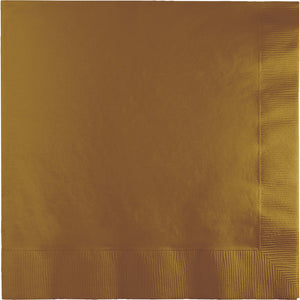 Bulk Pack of 100 Glittering Gold Luncheon Napkin 2Ply