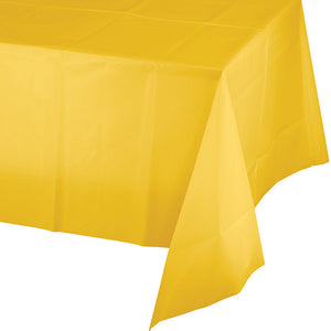 Bulk Pack of 3 School Bus Yellow Plastic Tablecover 54" X 108"