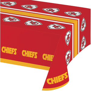 Bulk Pack of 2 Kansas City Chiefs Plastic Table Cover, 54" X 102"