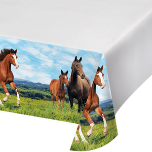 Bulk Pack of 2 Horse & Pony Plastic Tablecover, 54" X 102"