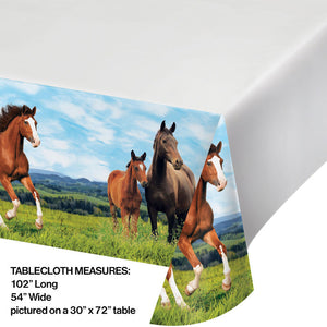 Bulk Pack of 2 Horse & Pony Plastic Tablecover, 54" X 102"