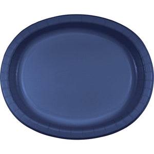 Bulk Pack of 16 Navy Oval Platter 10" X 12"