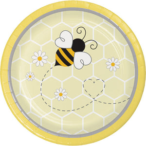 Bulk Pack of 24 Bumblebee Baby Paper Dessert Plates