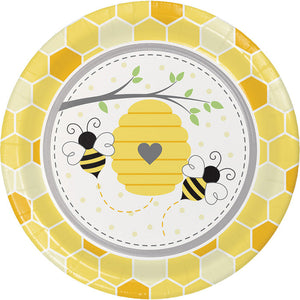 Bulk Pack of 16 Bumblebee Baby Paper Plates