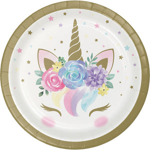 Bulk Pack of 24 Unicorn Baby Shower Paper Dessert Plates