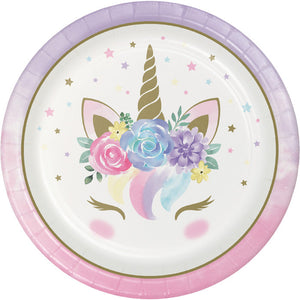 Bulk Pack of 16 Unicorn Baby Shower Paper Plates