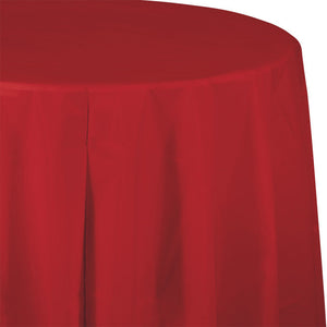 Bulk Pack of 2 Classic Red Round PlasticTablecover, 82"