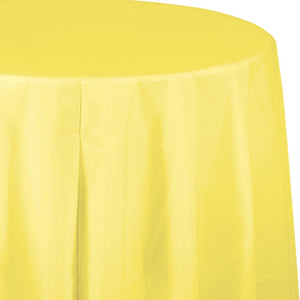 Bulk Pack of 2 Mimosa Round Plastic Tablecover, 82"