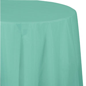 Bulk Pack of 2 Fresh Mint Round Plastic Tablecover, 82"