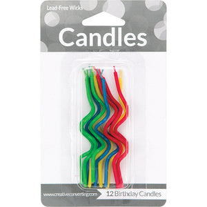 Bulk Pack of 36 Assorted Curly Candles