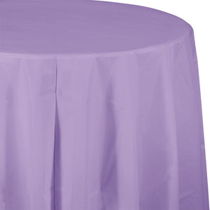 Bulk Pack of 2 Luscious Lavender Round Plastic Tablecover, 82"