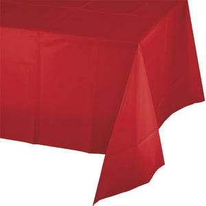 Bulk Pack of 2 Classic Red Tablecover Plastic 54" X 108"