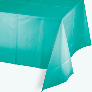 Bulk Pack of 2 Teal Lagoon Tablecover Plastic 54" X 108"