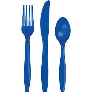 Bulk Pack of 48 Cobalt Blue Assorted Cutlery