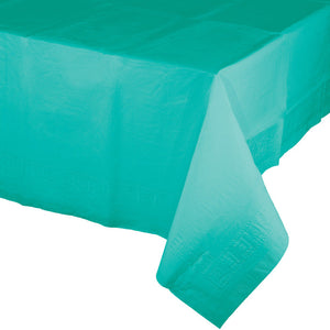 Bulk Pack of 2 Teal Lagoon Tablecover 54"X 108" Polylined Tissue