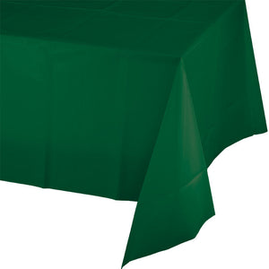 Bulk Pack of 2 Hunter Green Tablecover Plastic 54" X 108"