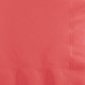 Bulk Pack of 100 Coral Beverage Napkin 2Ply