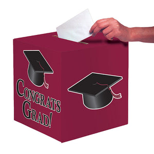 Bulk Pack of 2 Burgundy Graduation 9" Card Box