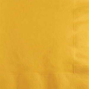 Bulk Pack of 100 School Bus Yellow Beverage Napkin 2Ply