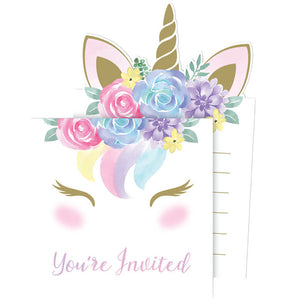 Bulk Pack of 16 Unicorn Baby Shower Invitations