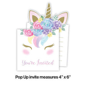 Bulk Pack of 16 Unicorn Baby Shower Invitations