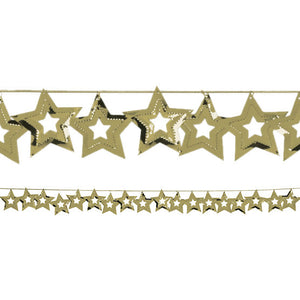 Bulk Pack of 2 Gold Stars 9 ft Foil Garland