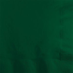 Bulk Pack of 100 Hunter Green Beverage Napkin 2Ply