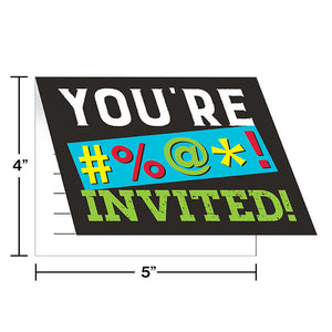 Bulk Pack of 16 Age Humor Invitation Foldover