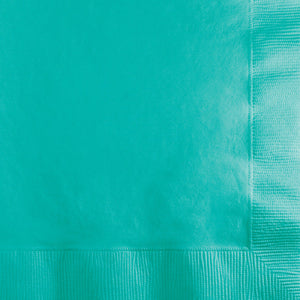 Bulk Pack of 100 Teal Lagoon Beverage Napkin, 3 Ply