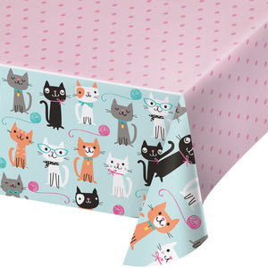 Bulk Pack of 2 Purr-Fect Cat Party Plastic Tablecover