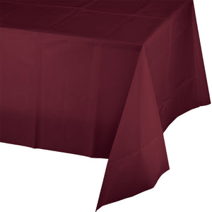 Bulk Pack of 2 Burgundy Tablecover Plastic 54" X 108"