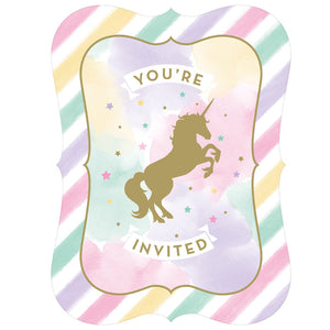 Bulk Pack of 16 Unicorn Sparkle Invitation Postcard