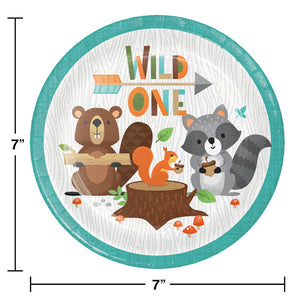 Bulk Pack of 24 Wild One Woodland Dessert Plates