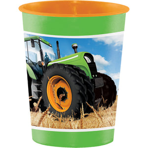 Bulk Pack of 4 Tractor Time Plastic Keepsake Cup 16 Oz