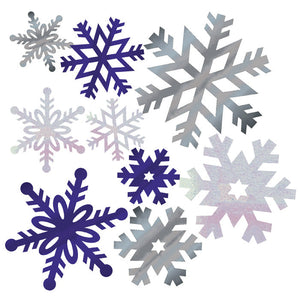 Bulk Pack of 24 Foil Snowflake Cutouts