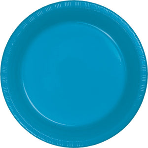 Bulk Pack of 40 Turquoise Blue Plastic Dessert Plates