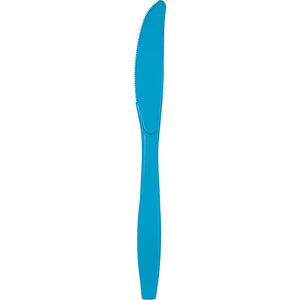 Bulk Pack of 48 Turquoise Blue Plastic Knives