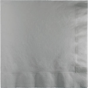 Bulk Pack of 100 Shimmering Silver Luncheon Napkin 2Ply