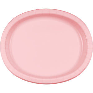 Bulk Pack of 16 Classic Pink Oval Platter 10" X 12"