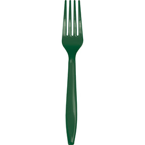 Bulk Pack of 48 Hunter Green Plastic Forks