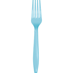 Bulk Pack of 48 Pastel Blue Plastic Forks