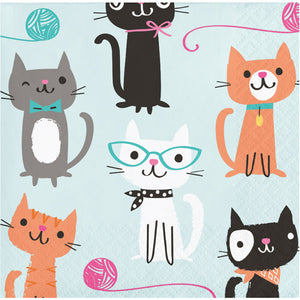 Bulk Pack of 48 Purr-Fect Cat Party Beverage Napkins