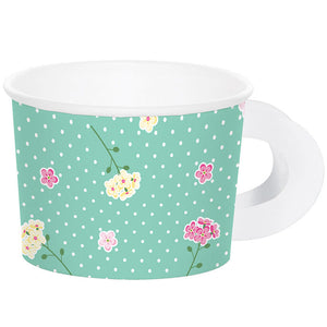 Bulk Pack of 16 Floral Tea Party 8 oz Treat Cups