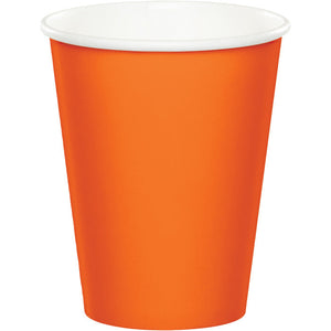 Bulk Pack of 48 Sunkissed Orange Hot/Cold Paper Cups 9 Oz