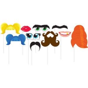 Bulk Pack of 20 Funny Faces Photo Booth Props